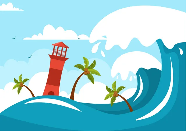 Día Mundial de Concientización sobre los Tsunamis  Ilustración