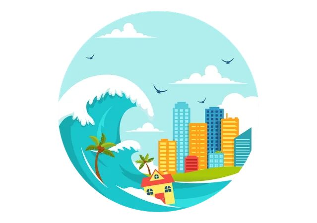 Día Mundial de Concientización sobre los Tsunamis  Ilustración