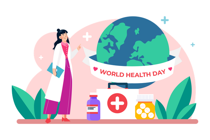 Día mundial de la salud  Ilustración