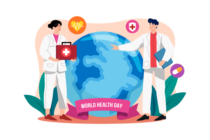 Día mundial de la salud  Ilustración