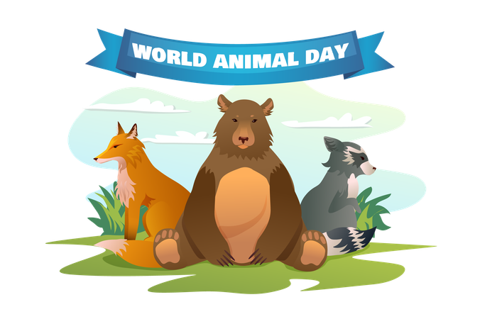 Dia mundial de los animales  Ilustración