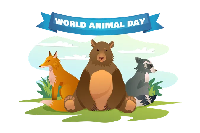 Dia mundial de los animales  Ilustración