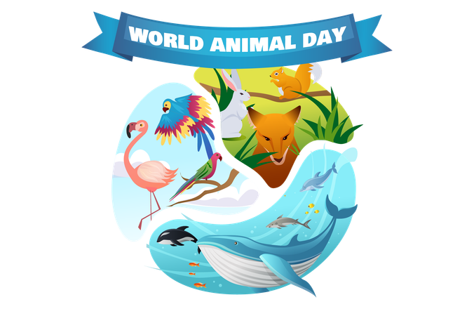 Dia mundial de los animales  Ilustración