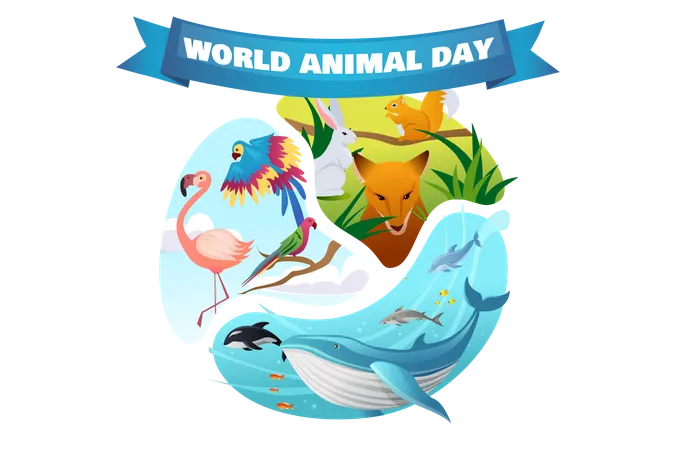 Dia mundial de los animales  Ilustración