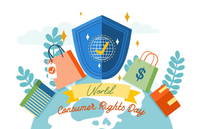 Día Mundial de los Derechos del Consumidor  Ilustración