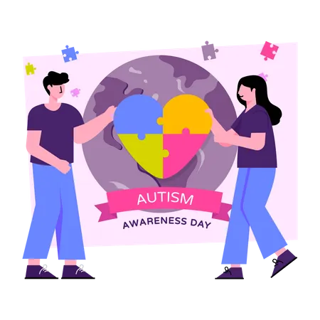 Ilustracion De Diseno Plano Conceptual Del Dia Mundial Del Autismo Ilustración