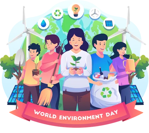 Día Mundial del Medio Ambiente  Ilustración