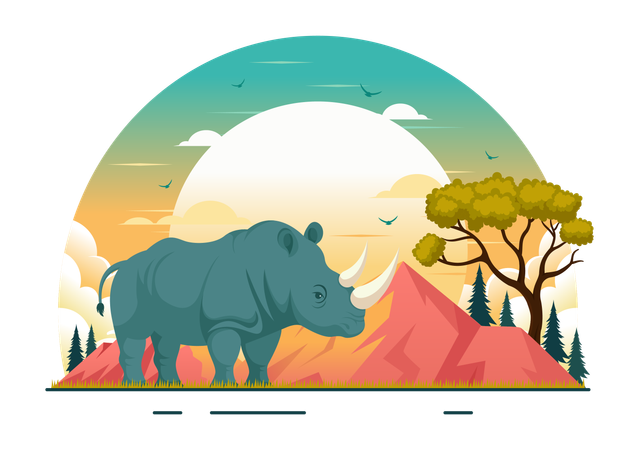 Día Mundial del Rinoceronte  Ilustración