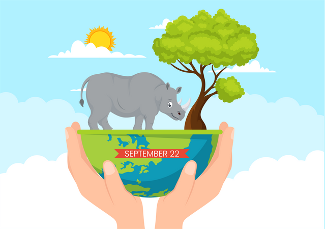 Día Mundial del Rinoceronte  Ilustración