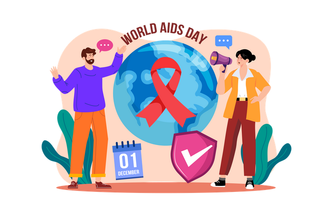 Día mundial del SIDA  Ilustración