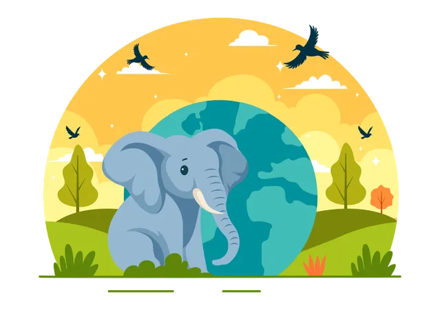 Dia Mundial do Elefante  Ilustração