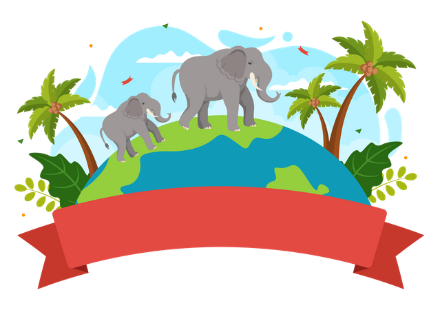 Dia Mundial do Elefante  Ilustração
