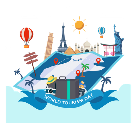 Dia Mundial do Turismo  Ilustração