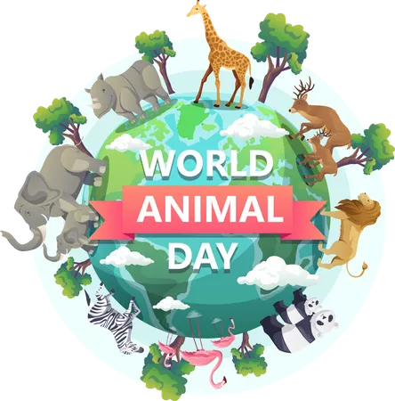 Dia Mundial dos Animais  Ilustração