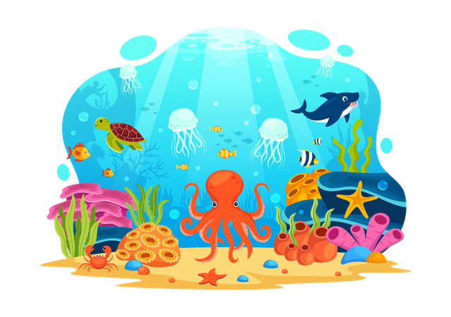 Dia Mundial dos Oceanos  Ilustração