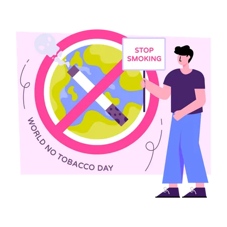 Ilustracao De Design Editavel Do Dia Mundial Sem Tabaco Ilustração