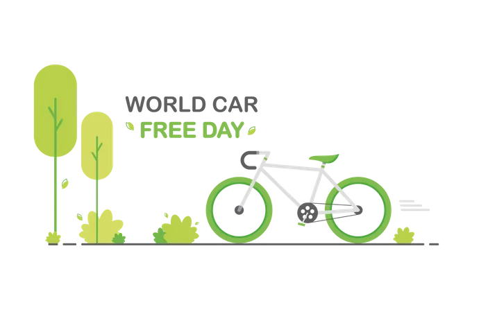 Día mundial sin automóviles  Ilustración