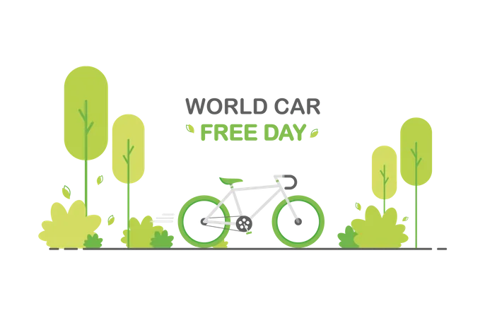 Día mundial sin automóviles  Ilustración