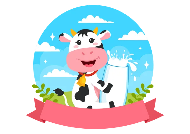 Día Nacional de la Leche  Ilustración