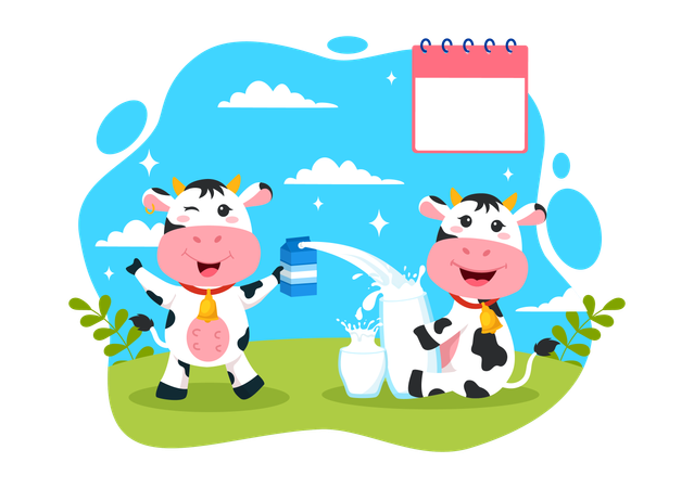 Día Nacional de la Leche  Ilustración