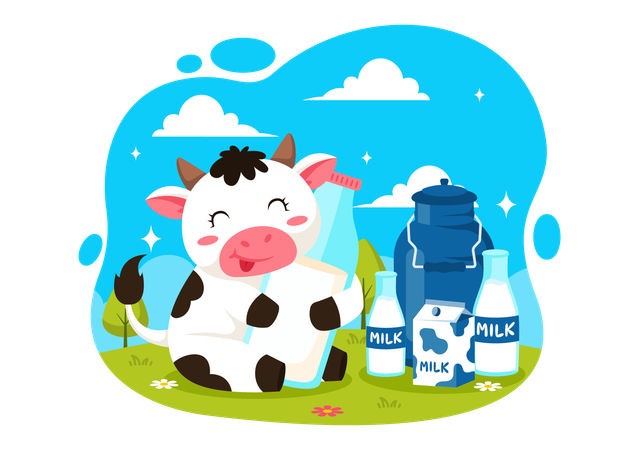 Día Nacional de la Leche  Ilustración