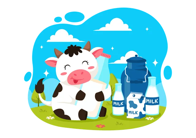 Día Nacional de la Leche  Ilustración