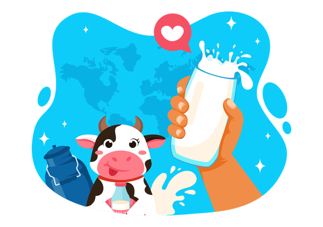 Día Nacional de la Leche  Ilustración