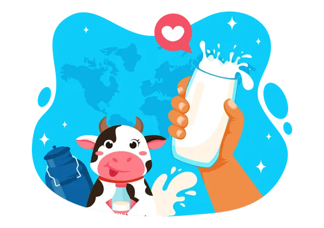 Día Nacional de la Leche  Ilustración