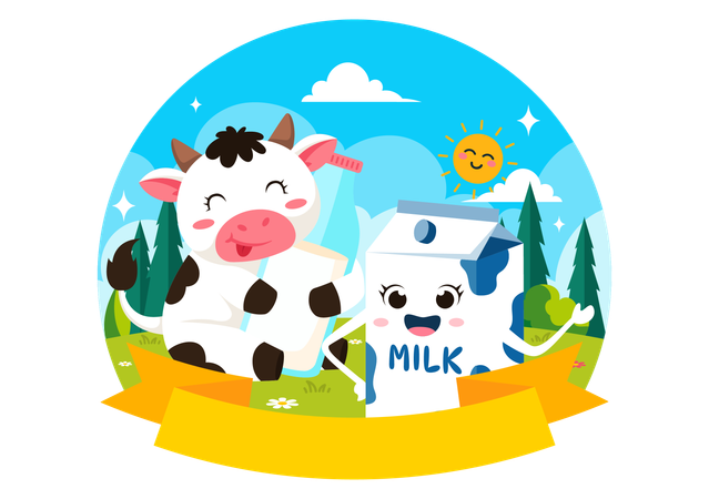 Día Nacional de la Leche  Ilustración