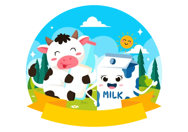 Día Nacional de la Leche  Ilustración