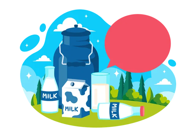 Día Nacional de la Leche  Ilustración