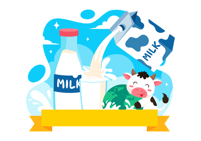 Día Nacional de la Leche  Ilustración