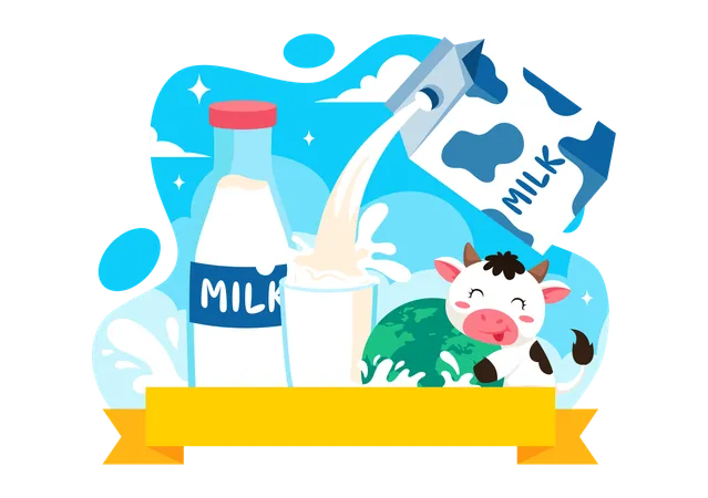 Día Nacional de la Leche  Ilustración