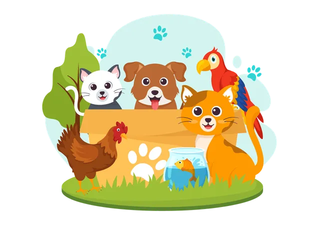 Día Nacional de las Mascotas  Ilustración