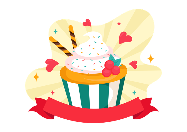 Día Nacional del Cupcake de Vainilla  Ilustración