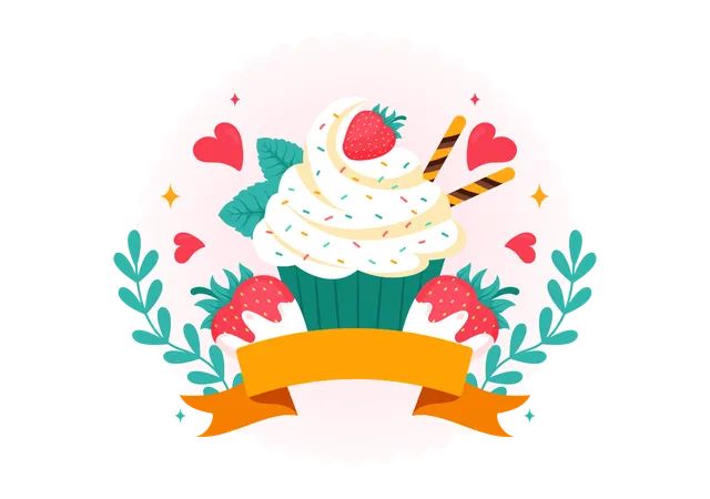 Día Nacional del Cupcake de Vainilla  Ilustración