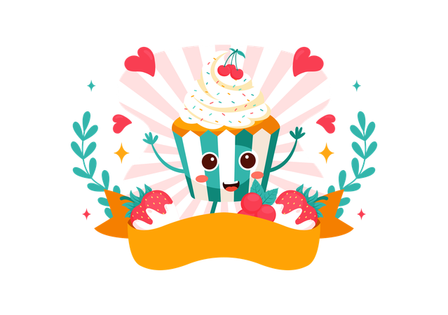 Día Nacional del Cupcake de Vainilla  Ilustración