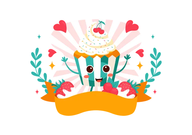 Día Nacional del Cupcake de Vainilla  Ilustración