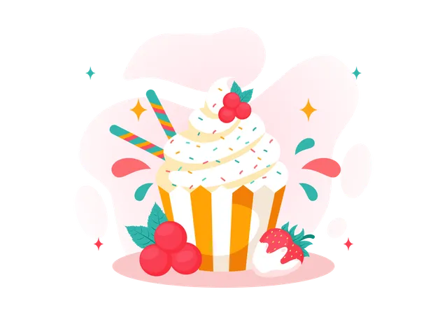 Día Nacional del Cupcake de Vainilla  Ilustración