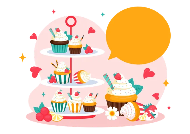 Día Nacional del Cupcake de Vainilla  Ilustración