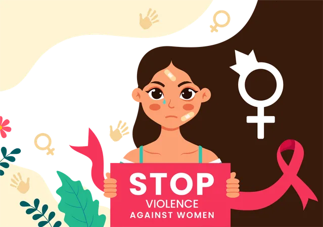 Día Internacional de la Eliminación de la Violencia contra la Mujer  Ilustración