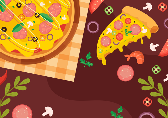 Dia de la pizza  Ilustración