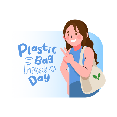 Dia livre de sacolas plásticas  Ilustração