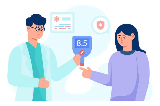 Diabetic Checkup  Illustration