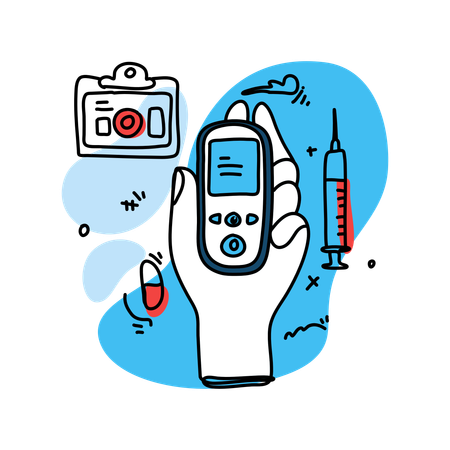 Diabetic patientnmonitoring diabetes  Illustration