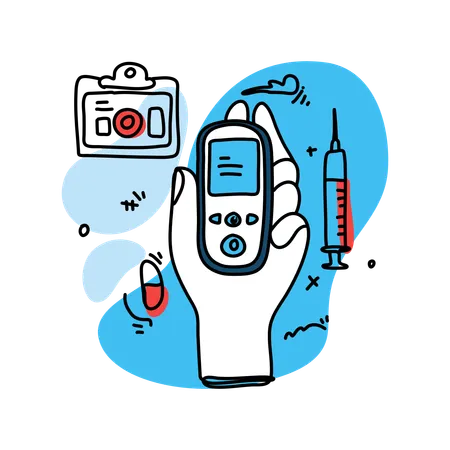 Diabetespatienten – Diabetesüberwachung  Illustration