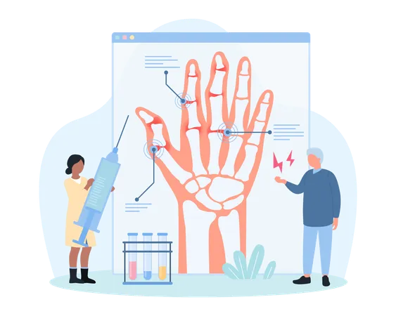 Diagnosis and treatment of arthritis  Illustration