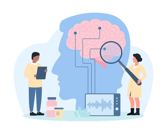 Diagnosis of brain diseases  Illustration