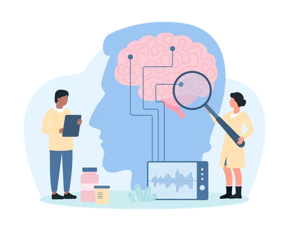 Diagnosis of brain diseases  Illustration