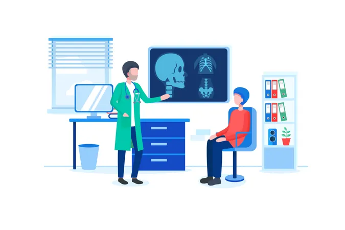 Diagnosticar a saúde dos pacientes  Ilustração